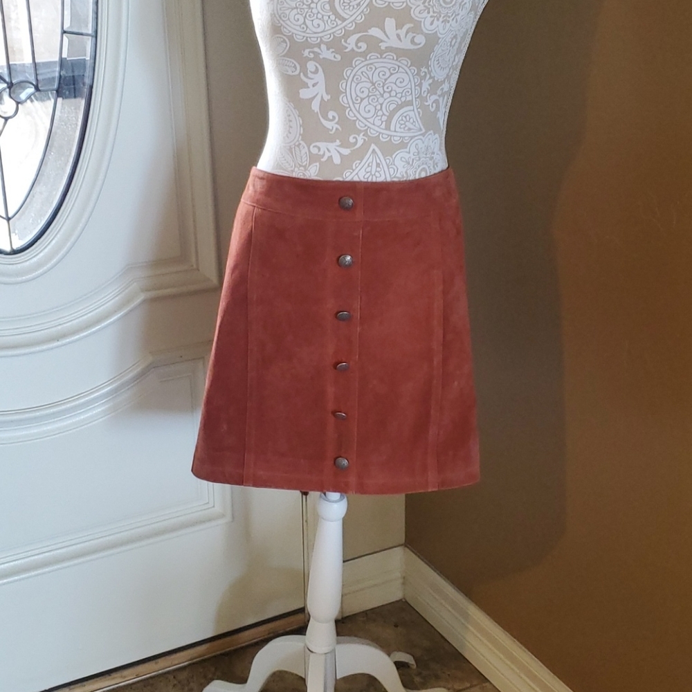 NWT rust suede mini skirt